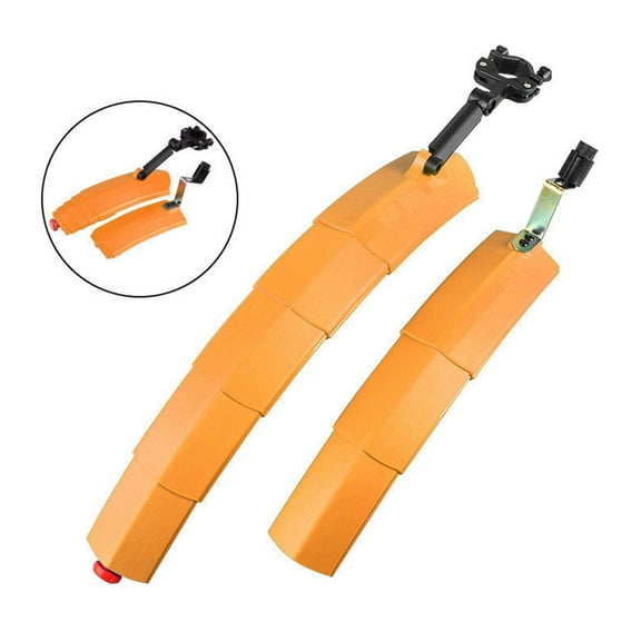 BAOSITY 2 Pieces/Set Bike Fenders,Front and Rear Fenders,with Light Supplies Repairing,Accessories Cycling Mudguard for Outdoor Sport Orange