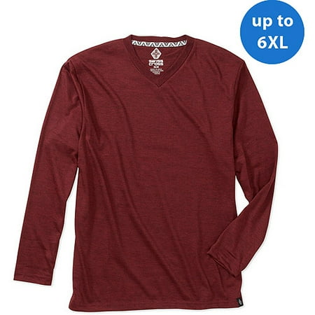 Big Men's Long Sleeve Yarn Dye V-neck Sl