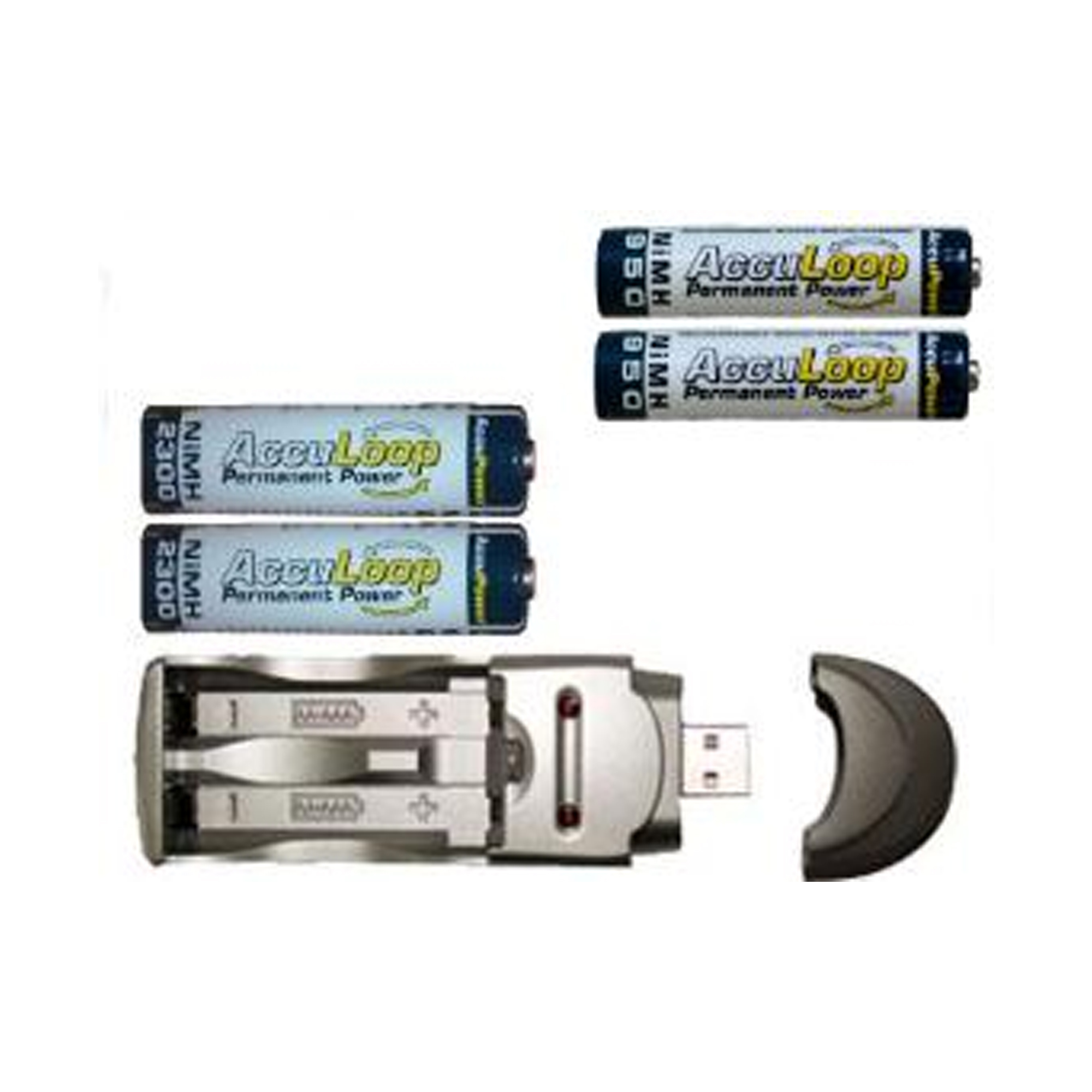 AA / AAA USB Battery Charger + 2 AA (2600 mAh) & 2 AAA (1100 mAh) NiMH Batteries Walmart Canada