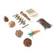 thumbnail image 3 of Juguetes para masticar conejos, rechinar los dientes, bola de hierba, cuerda de pino, palo de madera, juego de juguete de conejo para hámster, conejillo de indias, 3 of 5