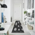 thumbnail image 4 of Runner Rug Classical Design White Snowflake Style Modern Pattern 72x23.5in Indoor Washable Runner Rug, 4 of 8