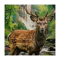 thumbnail image 4 of WYYP Deer Waterfall Forest Square Tablecloth Waterproof Resistant Fabric 100% Polyester Fiber 52*52, 4 of 8