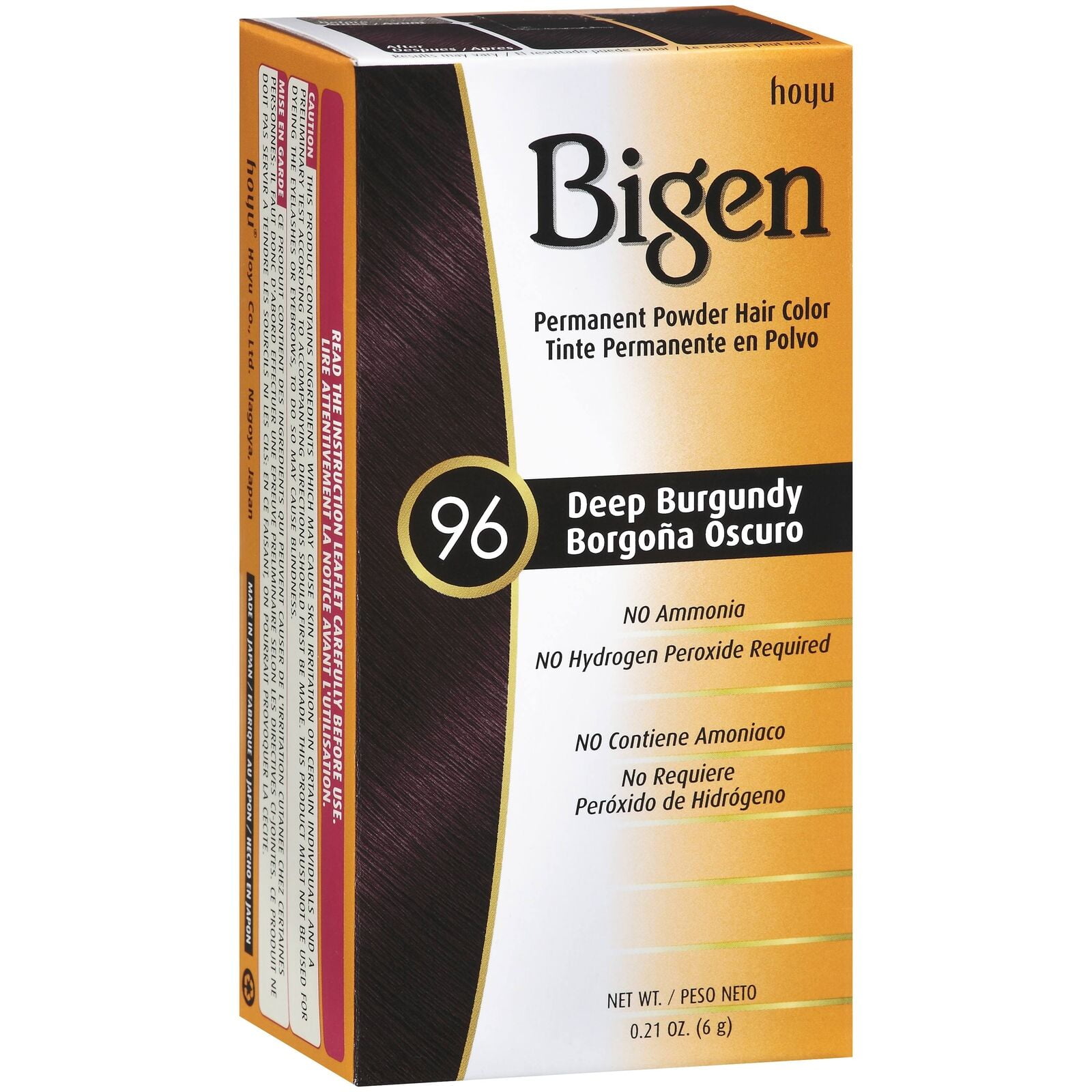 Bigen Permanent Powder Hair Color 96 Deep Burgundy 1 ea 0.21 oz (Pack of 6)