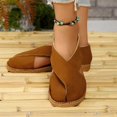 thumbnail image 6 of Viluyesy Women's Flat Sandals, Wide Width Hollow Up Breathable Closed Toe New Style Shallow Casual Shoes Brown 9.5, 6 of 8