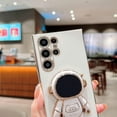 thumbnail image 4 of Compatible with Samsung Galaxy S23 Ultra Case Cute 3D Astronaut Stand Holder Phone Case Plating Camera Lens Protect Soft Silicone Bumper Shockproof Cover S23 Ultra Case 6.8" for Women (White), 4 of 11