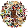 thumbnail image 2 of 35pcs-50pcs Pirate Stickers Treasure Chest Stickers Adventure Kids Stickers for Suitcase Laptop Guitar, 2 of 9