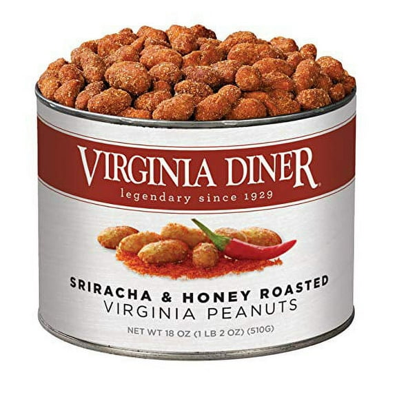 Virginia Diner - Gourmet Extra Large Sriracha & Honey Roasted Virginia Peanuts, 18 Ounce Tin