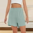 thumbnail image 6 of Yubnlvae Plus Size Paperbag Waist Shorts - Women's Summer Elastic Waist Shorts, Trendy Wide Leg Design for Curvy Figures (Green | XL), 6 of 7