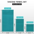 thumbnail image 5 of Utopia Towels 8 Piece Luxury Towel Set, 2 Bath, 2 Hand, and 4 Wash Cloths, 600 GSM Ring Spun Cotton, Highly Absorbent Viscose Stripe Towels, Ideal for Everyday use, Turquoise, 5 of 7