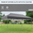 thumbnail image 2 of 10' x 20' Pop Up Canopy Tent with Drainage Holes, Instant Portable Shade Canopy Gazebo with Wheeled Carrying Bag for Outdoor Camping Lawn Backyard Party, Adjustable Legs, Easy Setup, Gray, 2 of 6