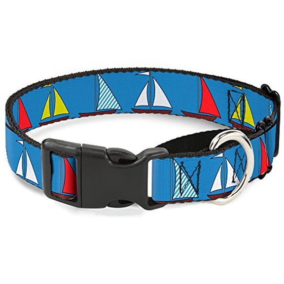 Buckle-Down Sailboats Blue Martingale Dog Collar