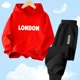 thumbnail image 3 of Conjunto de chándal de dos piezas para adolescentes de 2 a 13 años, sudadera con capucha y pantalones de chándal para primavera y otoño, ropa para niños, trajes deportivos, 3 of 5