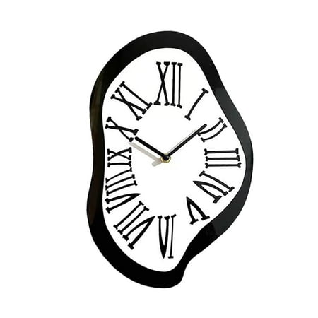 Dickly Creative Melting Clock Modern Acrylic 3D Wall Clock with Roman Numerals for Home L