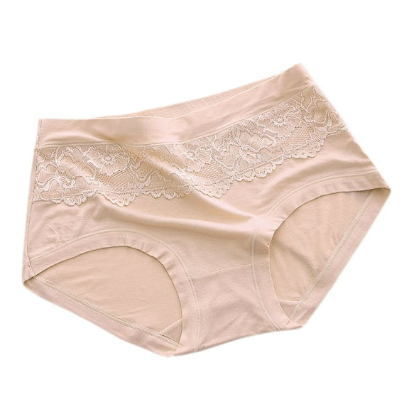 Bigersell No Show Panties for Women Clearance Crotchless Panties Bikini Panty Style P-409 Spandex Shaping Panties Thongs Briefs High Waist Women's Bikini Panties Khaki One Size