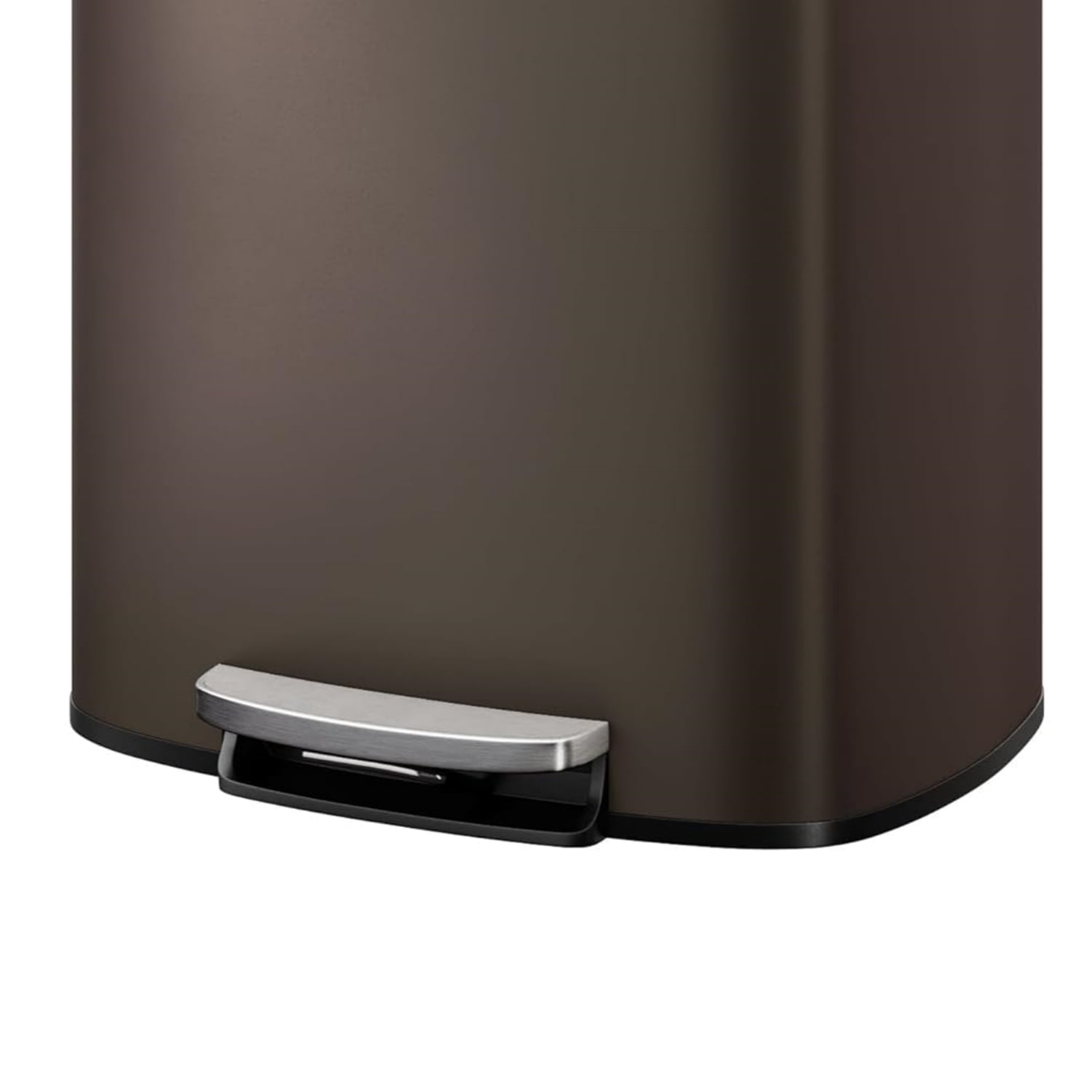 Garvee 13.2 Gallon Stainless Steel Kitchen Trash Can with Lid, 1 Inner Bucket, Brown