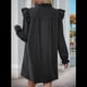 thumbnail image 4 of Vestido de Mujer de Larga con Cuello Alto Holgado y Costuras con Volantes Negro XL, 4 of 9