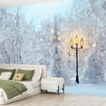 thumbnail image 2 of Peel and Stick Wallpaper White trees snow Beautiful winter landscape Christmas space Wonderland Modern Art Wall Mural Decor Self Adhesive and Removable 69in x 98in, 2 of 8