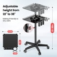 thumbnail image 6 of K-Salon Rolling Tray Cart, Height-Adjustable Hair Extension Cart for Hair Stylist with Magnetic Bowls & Large Tray Tool Organizer for Salon Professionals, 6 of 7
