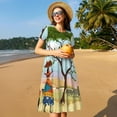 thumbnail image 4 of Saiise Robes d'Été à Motifs pour Femmes Africaines, T-Shirt Décontracté à Manches Courtes, Robe de Plage Florale avec Poches, 4 of 6