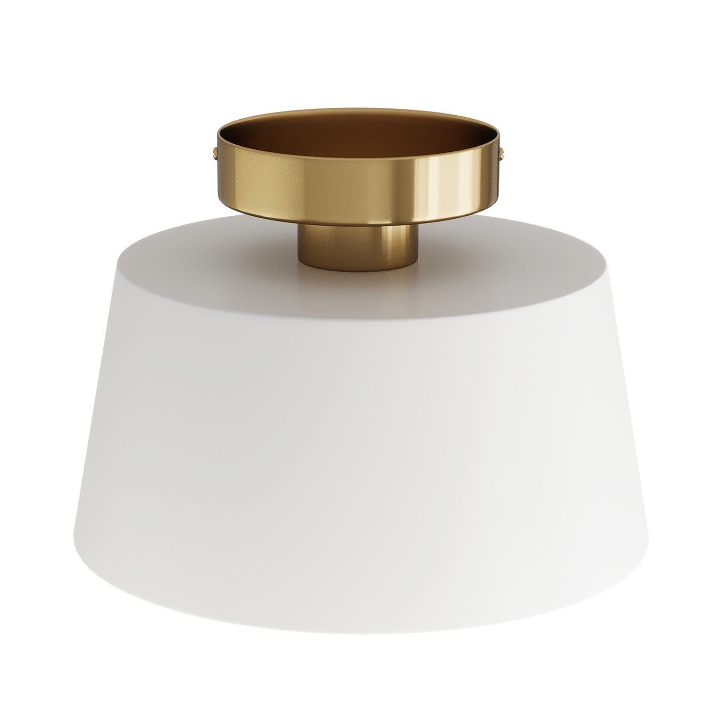 Aiwen Semi Flush Mount Ceiling Light Fixture Drum Light With White Metal Shade Modern Lighting For Bedroom Hallway Living Room
