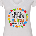 thumbnail image 4 of Inktastic I Love My Nephew Autism Awareness Women's V-Neck T-Shirt, 4 of 5