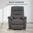 thumbnail image 5 of Aukfa Power Lift Recliner Massage Chair with USB for Living Room Bedroom, 2 Side Pockets, Velvet, Gray, 5 of 9