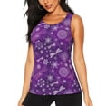 thumbnail image 1 of Balery Purple Snowflakes Camiseta sin mangas estampada ligera para mujer, tops de entrenamiento sin mangas, camisetas de yoga transpirables de secado rápido.-Large, 1 of 7