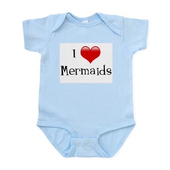 CafePress - I Love Mermaids Infant Bodysuit - Baby Light Bodysuit, Size Newborn - 24 Months