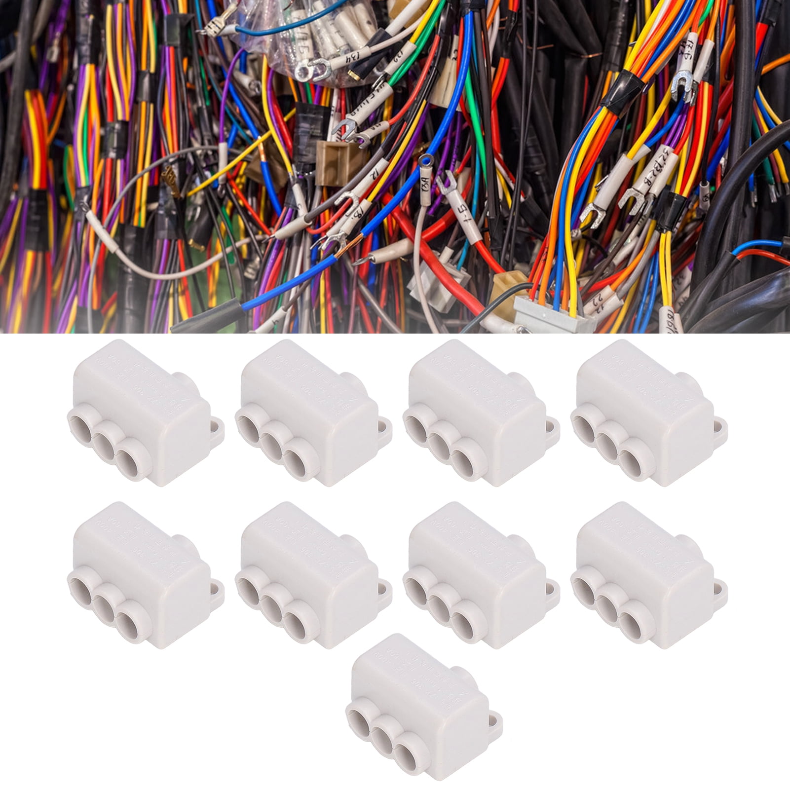 Gupbes 9Pcs Cable Splitter Flame Retardant High Power T Type Cables