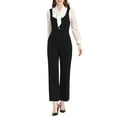 thumbnail image 2 of Allegra K Women's Casual Wide Leg Rompers Pockets Knit Overalls Jumpsuit, 2 of 5