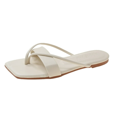 

XINSHIDE Sandals For Female Casual Bohemian Beach Shoes Minimalist Flat Thong Sandals Slippers Fashion Shoes