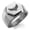Silver, variant on Stainless Steel Dead Winged Skull Engraved Hexagon Crest Flat Top Biker Style CZ Ring