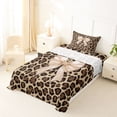 thumbnail image 5 of Erosebridal Chic Leopard Print Twin Sheet Sets,Light Brown Bowknot Print Bedding For Bow Lovers 3pcs, 5 of 6