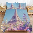 thumbnail image 6 of 3 Pcs Soft Bedding Set, Includes 1 Duvet Cover with Zipper And 2 Pillow,Shams Eiffel Tower Twin(86"x70"), 6 of 8