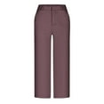 thumbnail image 4 of REALiKUN Capri Pants for Women High Waisted Dress Pants Business Casual Work Capris Loose Wide Leg Lounge Trousers, 4 of 5