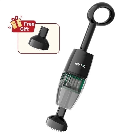 WYBOT Hyson 100 Handheld Pool Vacuum with Two Brush Heads, Cordless Pool Vacuum for Above Ground Pool, Telescopic Pole, 60 Mins Runtime, Deep Cleaning for Spa/Hot Tub/Small Pool