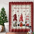 thumbnail image 4 of Christmas Gnome Shower Curtains for Bathroom, Xmas Dwarfs Snowflakes Beige Red Plaid Waterproof Fabric Shower Curtain for Bathroom Bathtub Decoration, Machine Washable, 36"x72", 4 of 9