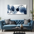 thumbnail image 6 of 40x20 Inches Blue Watercolor Circle Abstract Canvas Wall Art, Modern Indigo Circular Print Wall Decor, Minimalist Picture for Living Room Bedroom Office Home Decoration, 6 of 9