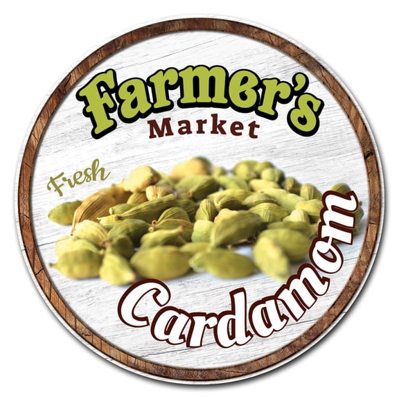 SignMission C-24-CIR-WS-Cardamom Corrugated Plastic Sign with Stakes 24 in. Circular - Farmers Market Cardamom
