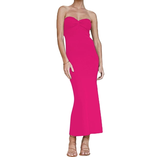VISgogo Vestido Delgado para Mujer Color Sólido Cruzado Hombro Diseño Punto Versátil Elegante Vestido de Cóctel VISgogo moda