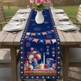thumbnail image 4 of Navy Blue Independence Day Table Runner 108 Inches, American Flag Star Floral Bed Runner Dresser Scarves Tabletop for Indoor Outdoor Parties/Ceremony/Banquet, 13"x 108", 4 of 9