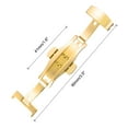thumbnail image 3 of Push Button Folding Deployment Clasp Solid Steel Buckle for 18mm Leather Watch Strap, Gold Tone, 3 of 5