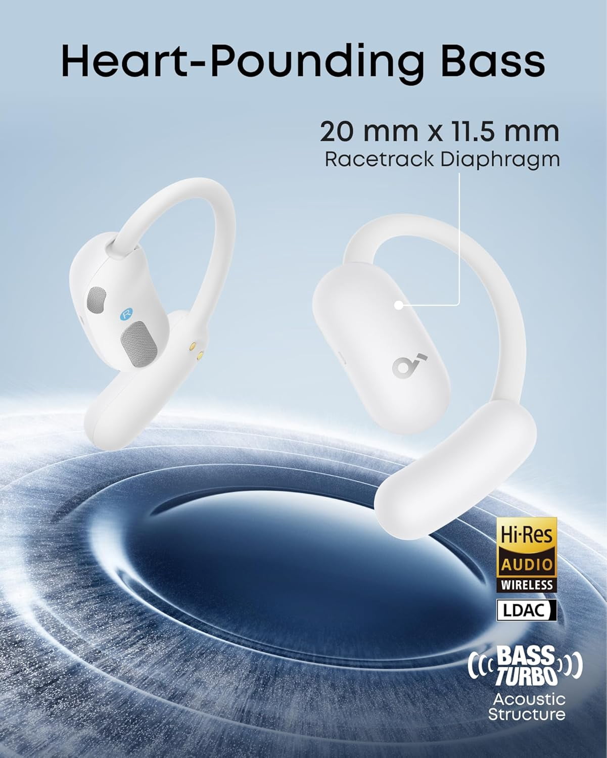 Soundcore AeroFit 2 Open-Ear Translation Earbuds, 4 Adjustable Positions, 2× Richer Bass, Hi-Res, 42H Playtime, IP55, AI Clear Calls, Wireless Charging