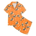 thumbnail image 5 of Xudanell Toddler Girl 4th of July Outfit Patriotic Graphic Button Shirt with Elastic Waist Shorts 250th Anniversary Celebration Set Yellow 8-9 Years, 5 of 5