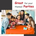 thumbnail image 2 of HSGUS 5 Pack Premium Orange Plastic Tablecloth - 108 x 54 in. Disposable Rectangle Table Cloth - Decorative Cover Smooth - Cloths For Parties, Weddings., 2 of 5