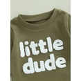 thumbnail image 6 of FEORJGP Little Boy Girl 2 Pcs Waffle Outfits 0 6M 12M 18M 2T 3T Toddler Baby Long Sleeve Sweatshirts Letter Embroidery Pullovers Crew Neck Tops with Et Kids Infant Casual Daily Comfy Clothes, 6 of 6