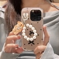 thumbnail image 4 of RUISINERY Fashionable Sturdy Plush Lovely Bear Keychain With Pearls Chain Soft and Stylish Accessory for Bags and Keys Ornament, 4 of 8