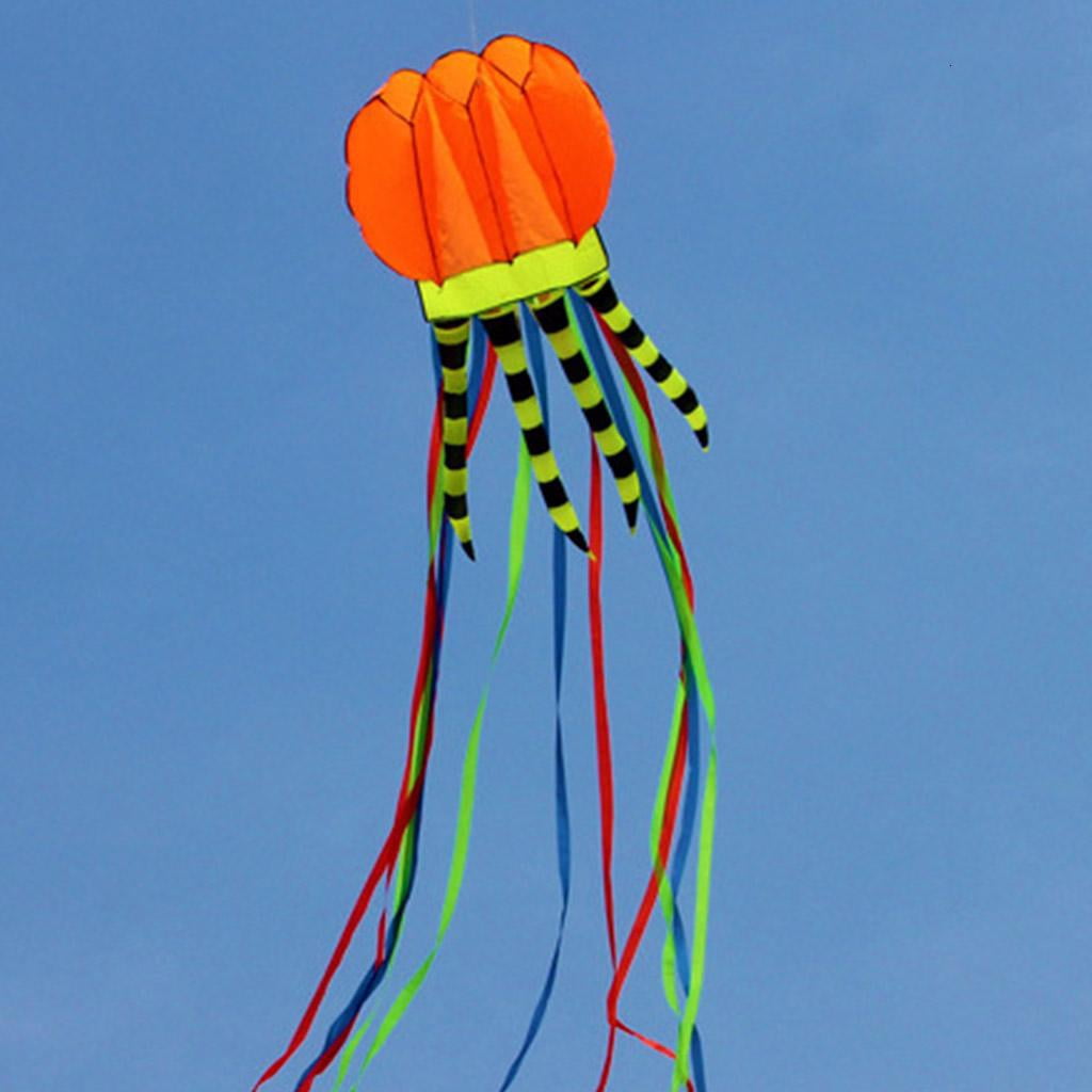 236’’ Soft Kite 3-D Jelly Fish Kite Outdoor Wind Kite Flying Toy Best for Family Gathering Garden Playset