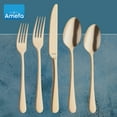 thumbnail image 7 of Amefa Austin 20-Piece 18/0 Stainless Steel Flatware Set - Gold, Gold, 7 of 7
