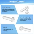 thumbnail image 2 of Uxcell Kit de Tornillos y Tuercas Hexagonales Transparentes de 30 Piezas, Tornillos de Cabeza Redonda de Acrílico Plástico M6x20mm, 2 of 7